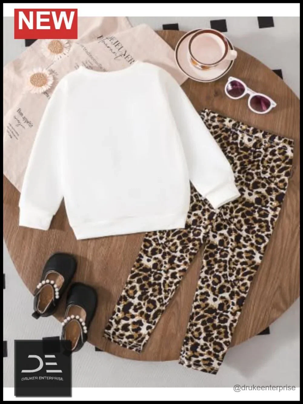 Toddler Girl 2-Piece Sweatshirt & Pants Set Fall Winter Cotton Spandex